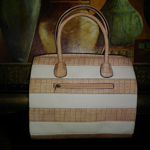 White Pink 🆕Stripped Handbag - Picture 5 of 8